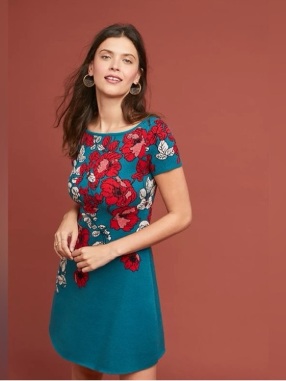 EUC Anthropologie Maeve Allison Poppy Sweater Dress size XL retails $168
